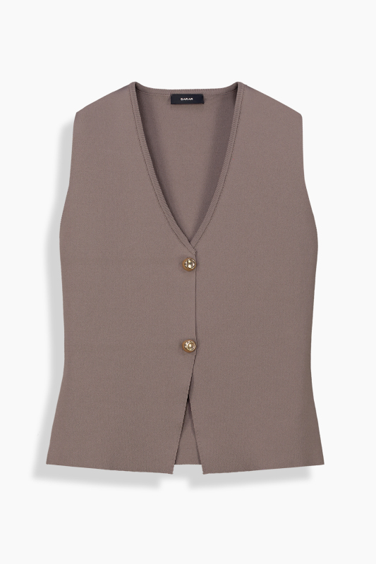 Yedas Düğmeli Vizon Triko Yelek 