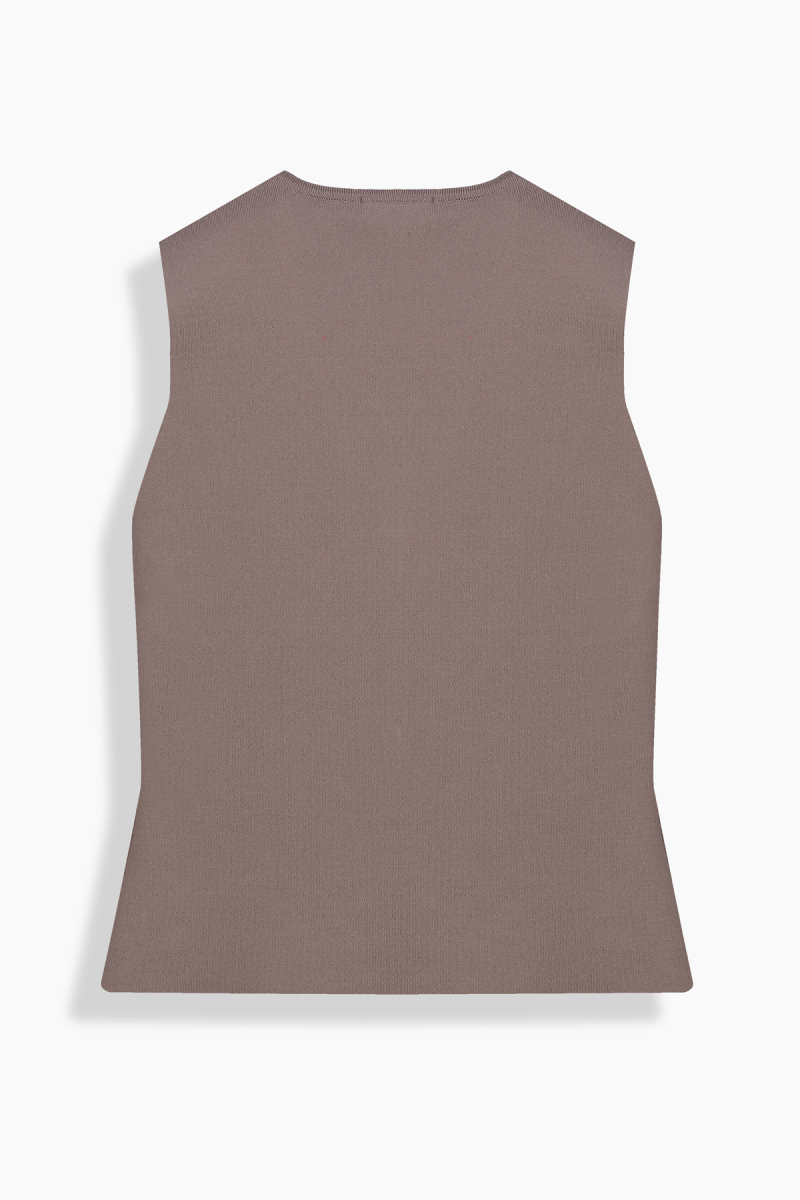 Yedas Düğmeli Vizon Triko Yelek - 2