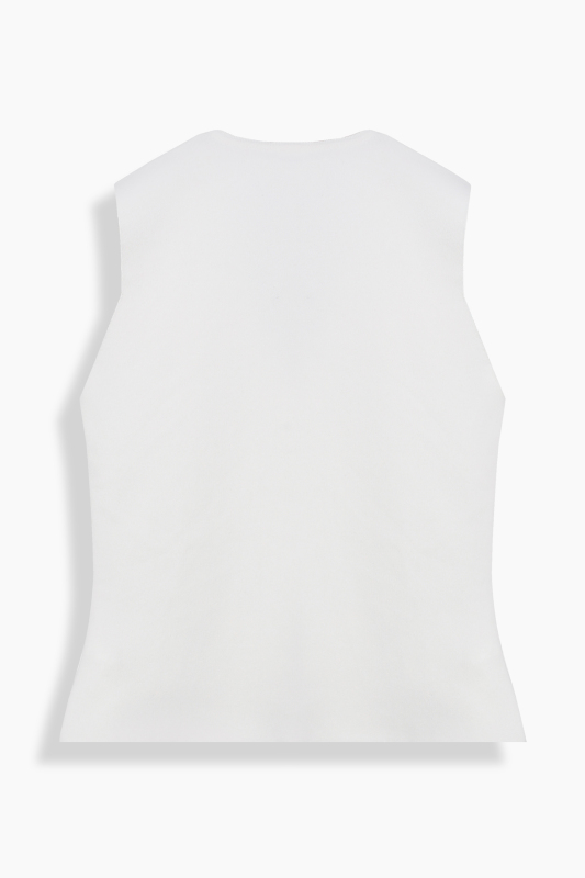 Yedas Düğmeli Triko Ekru Yelek - SARAR WOMAN