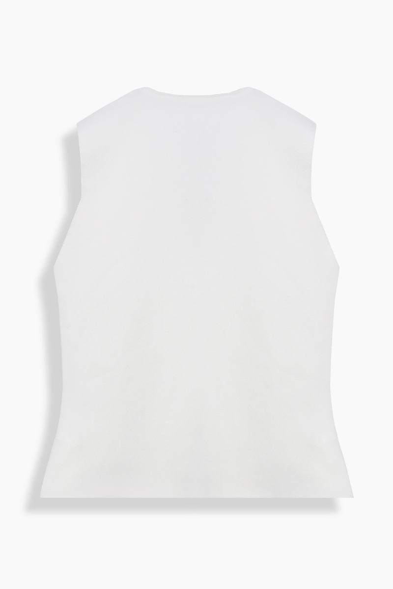 Yedas Düğmeli Triko Ekru Yelek - 3