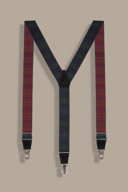 Yeşil Kırmızı Ekose Desen Pantolon Askısı - SARAR