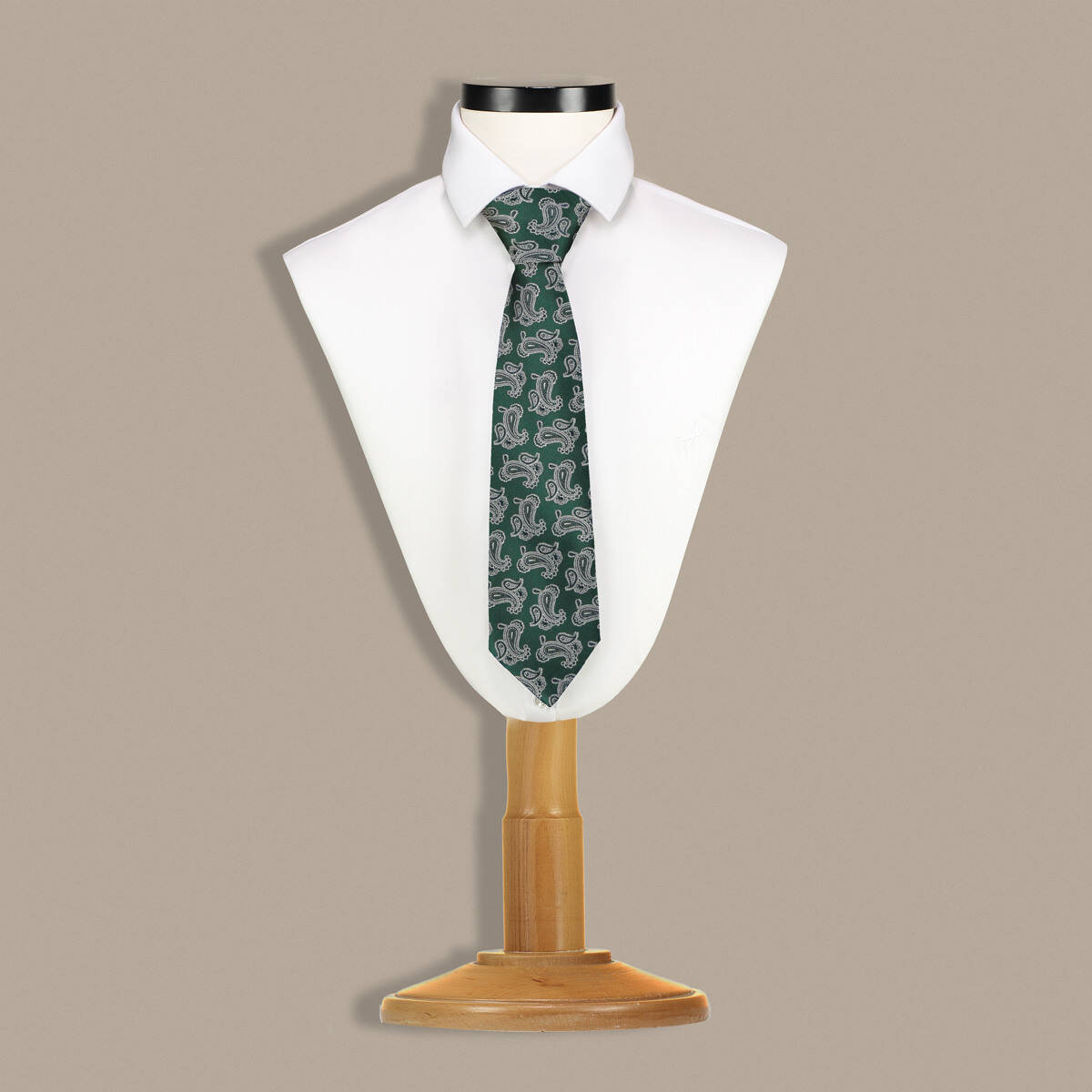 Yeşil Renk Şal Desen Kravat C142 - 1