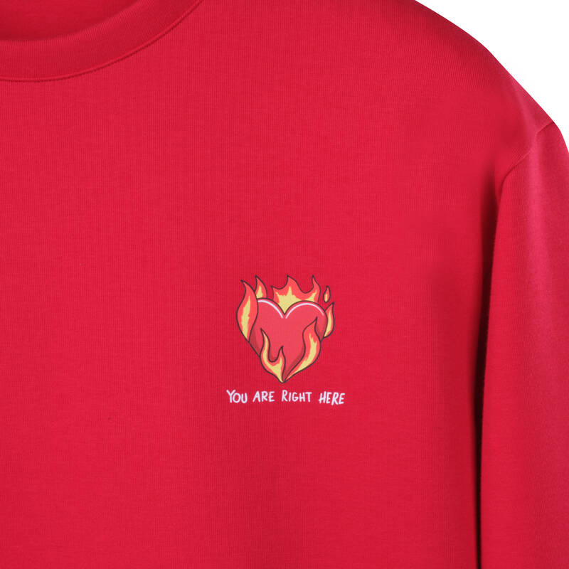 You Are Right Here Kırmızı Sweatshirt - 3