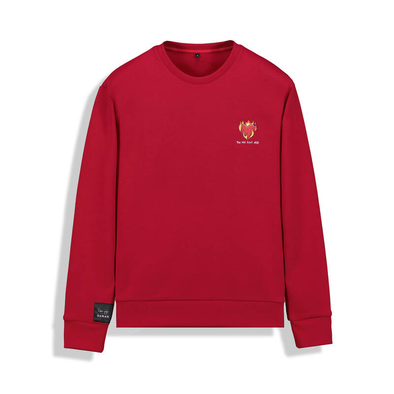 You Are Right Here Kırmızı Sweatshirt - 1