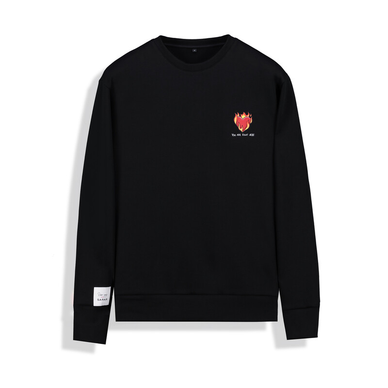 You Are Right Here Siyah Sweatshirt - SARAR