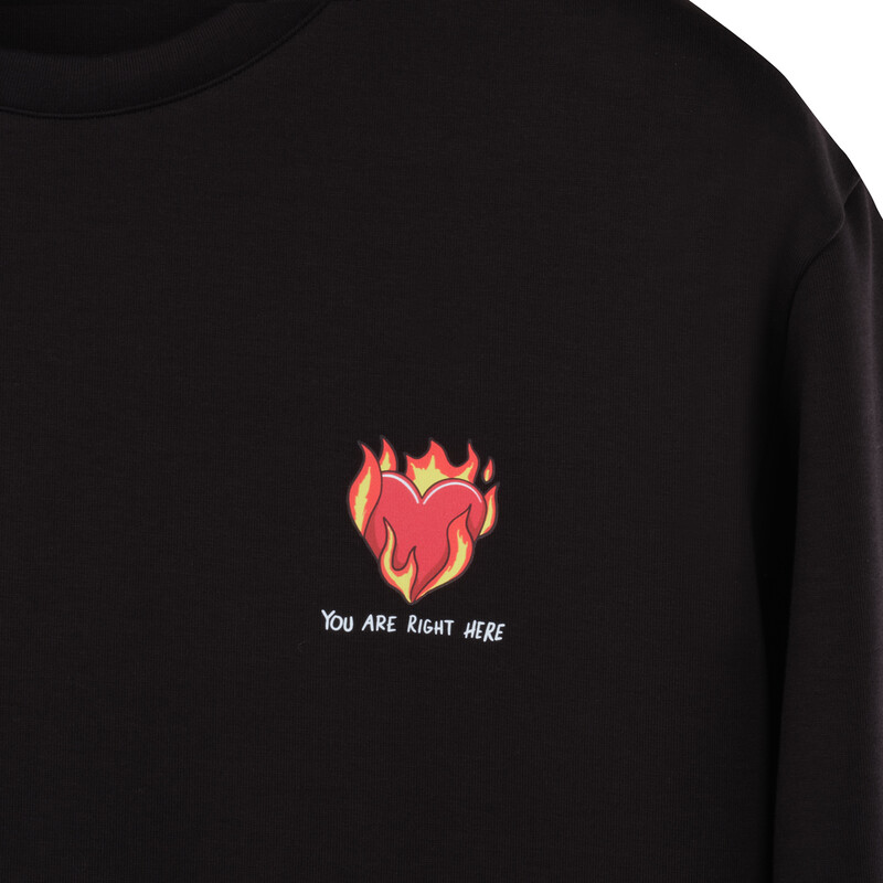 You Are Right Here Siyah Sweatshirt - SARAR