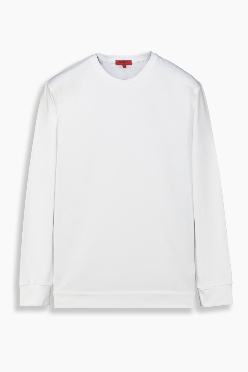 Yuna O Yaka Pamuklu Beyaz Sweatshirt - 1