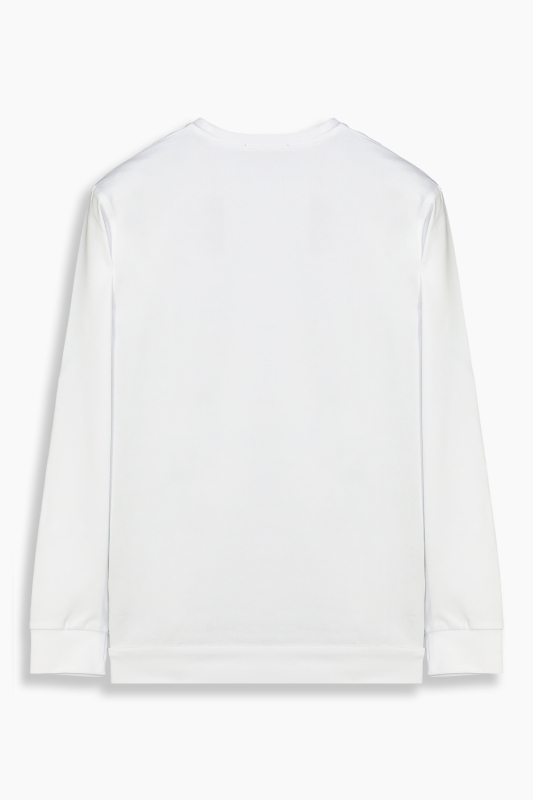 Yuna O Yaka Pamuklu Beyaz Sweatshirt - INTERVIEW