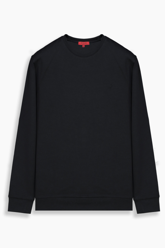 Yuna O Yaka Pamuklu Siyah Sweatshirt 