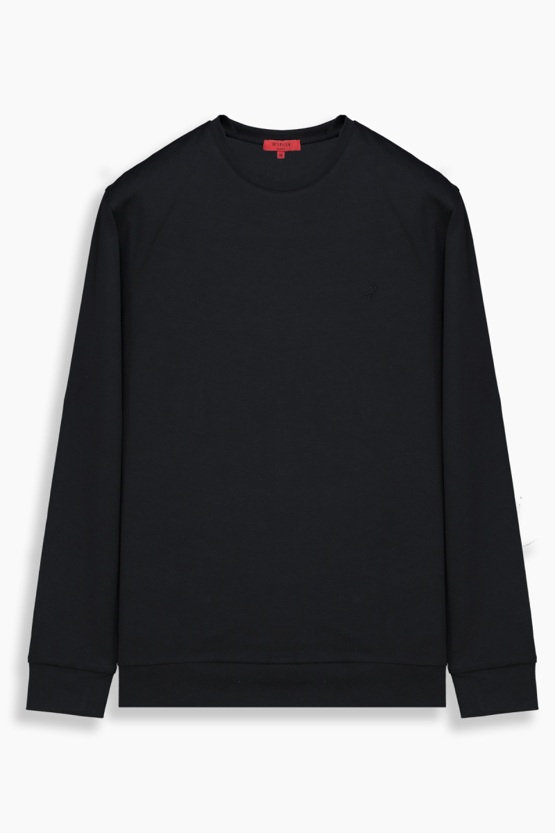 Yuna O Yaka Pamuklu Siyah Sweatshirt - 1