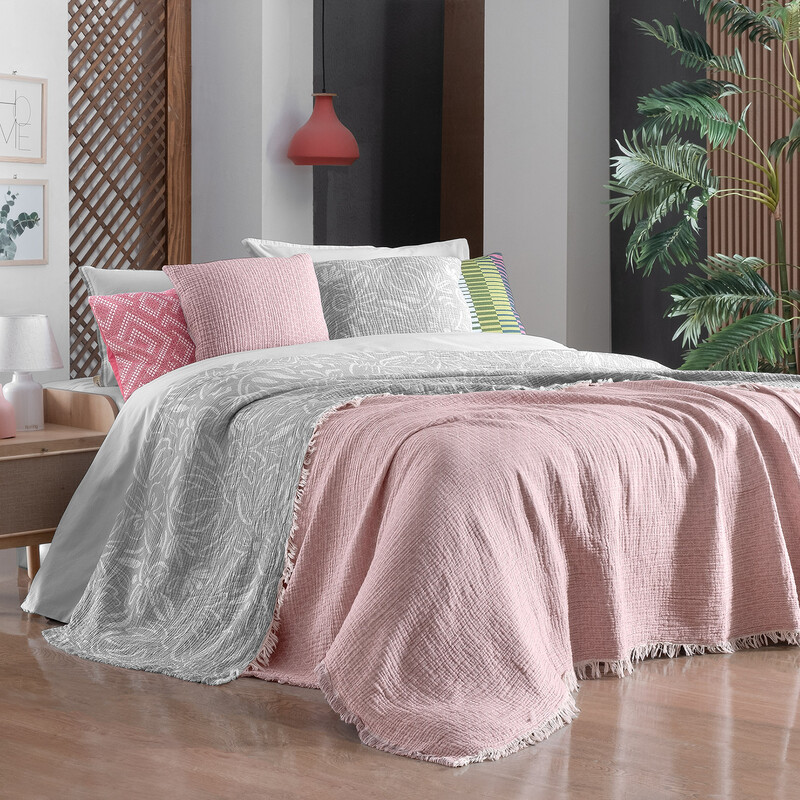 Zepia Yatak Örtüsü Çift Kişilik Gri - SAREV