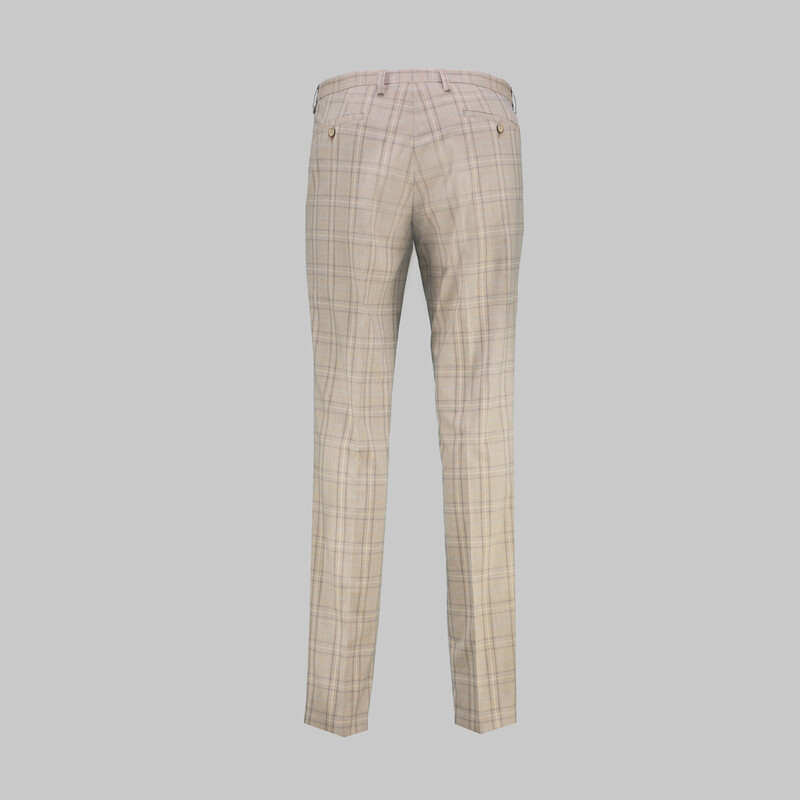 Zeus Resta Ekstra Slim Açık Kahverengi Kareli Takım Elbise - INTERVIEW