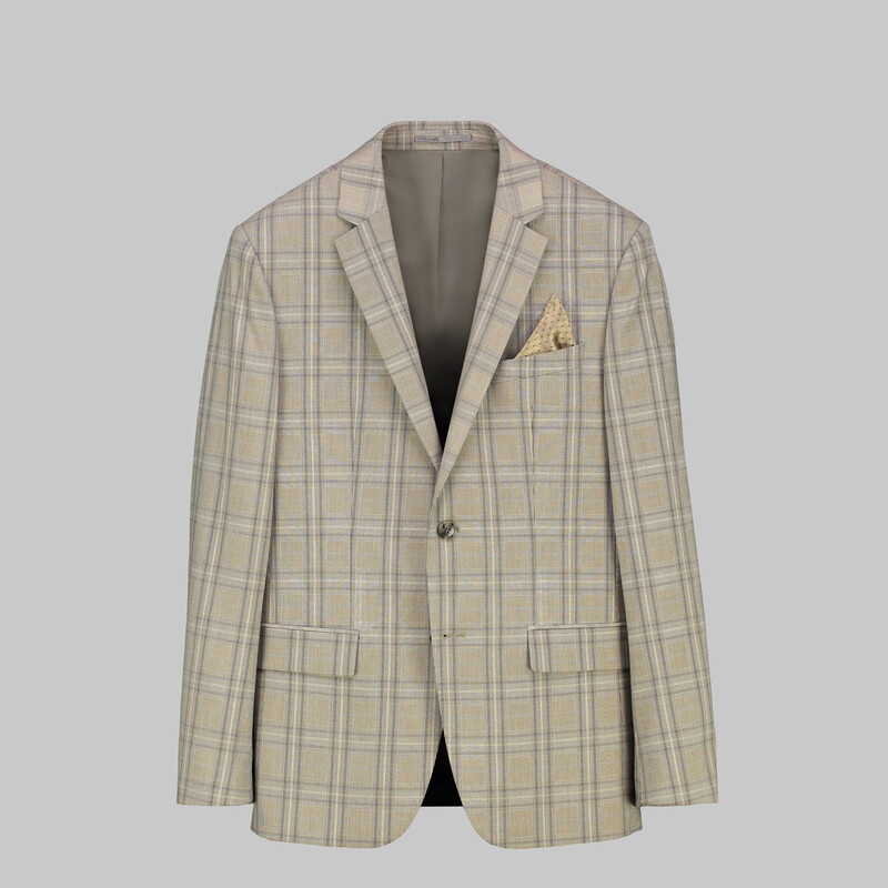 Zeus Resta Ekstra Slim Açık Kahverengi Kareli Takım Elbise - INTERVIEW