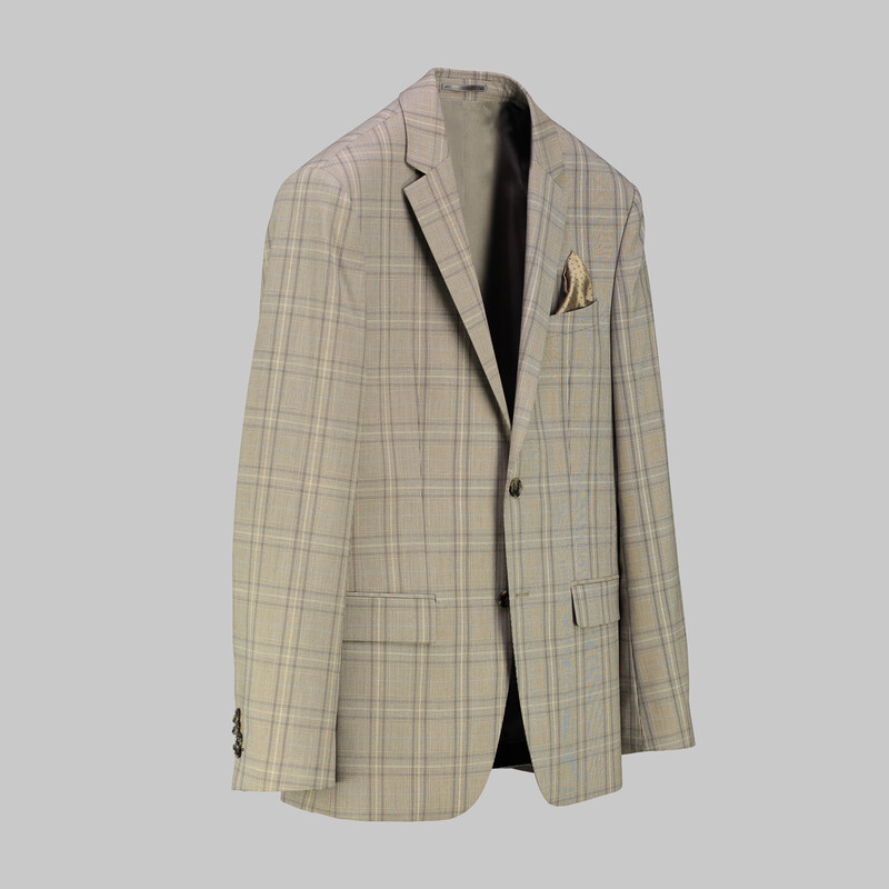 Zeus Resta Ekstra Slim Açık Kahverengi Kareli Takım Elbise - INTERVIEW