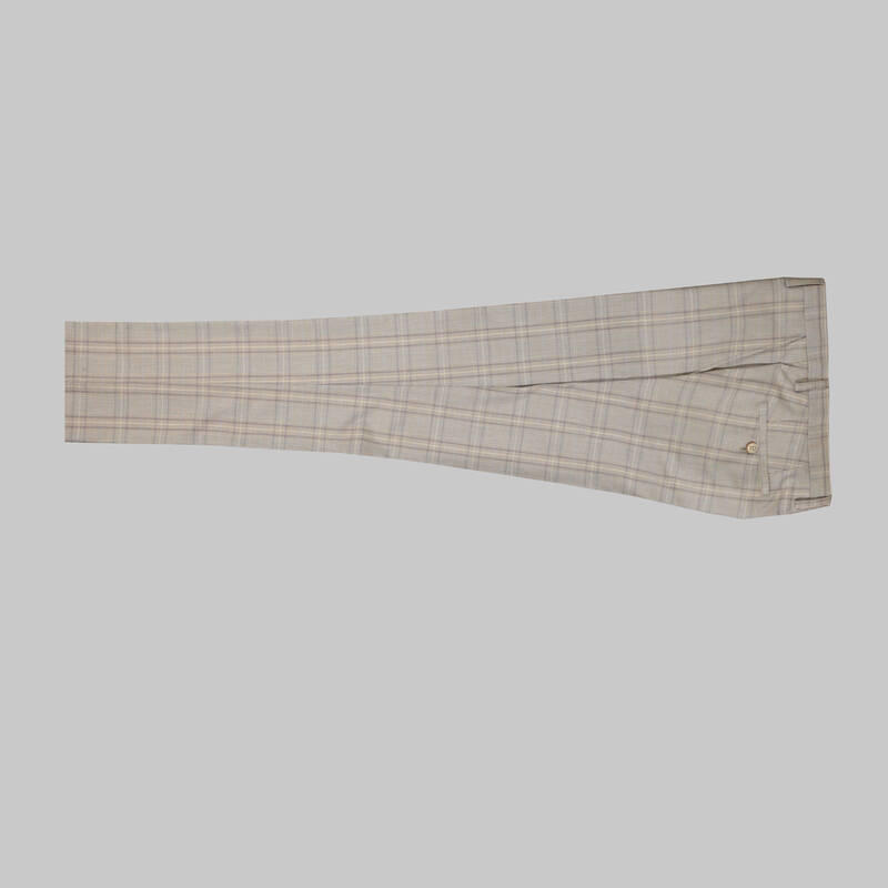 Zeus Resta Ekstra Slim Açık Kahverengi Kareli Takım Elbise - 6