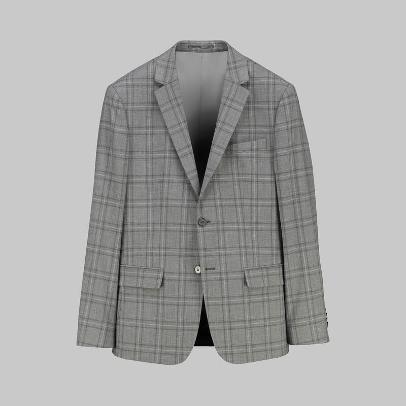 Zeus Resta Ekstra Slim Gri Kareli Takım Elbise - 1